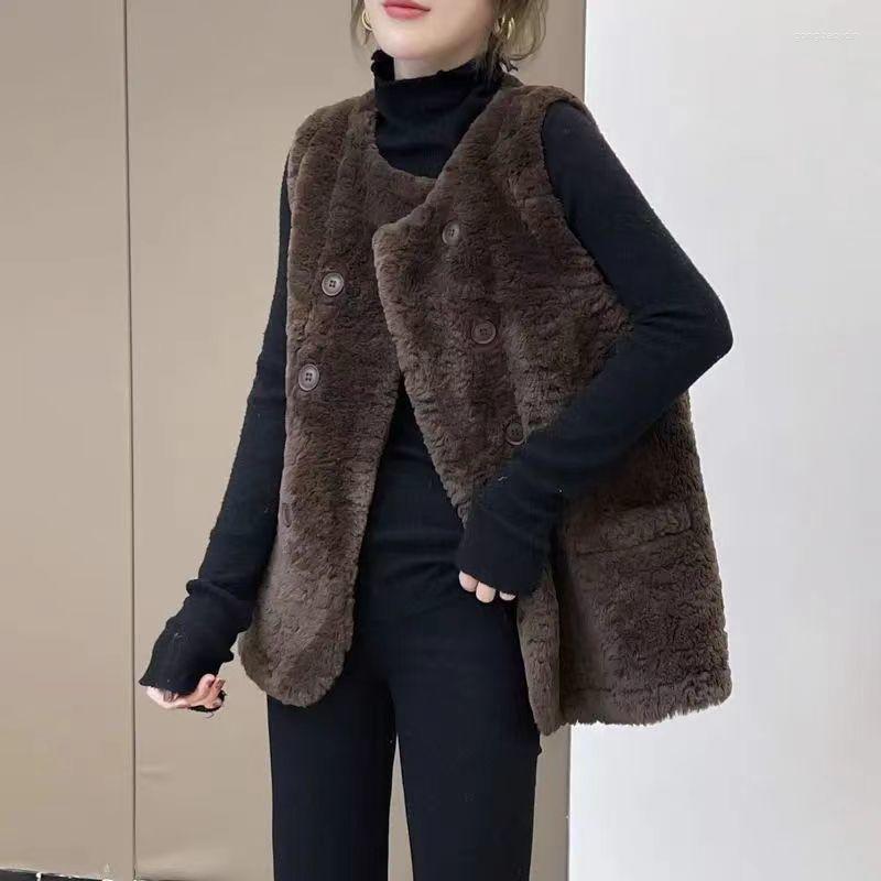 Women's Fur Winter Warm Faux For Women Fashion Slim Vest Female Sleeveless Coat Furry Solid Color Double Breasted V Neck Outerwear M431, Beige
Women's Fur Winter Warm Faux For Women Fashion Slim Vest Female Sleeveless Coat Furry Solid Color Double Breasted V Neck Outerwear M431, Beige
