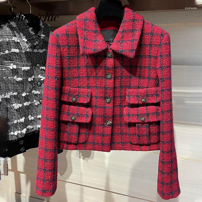 Women' Jackets Vintage Red Plaid For Women 2023 Autumn Winter Clothes Korean Fashion Turn-down Collar Short Wool Coat Female
Women' Jackets Vintage Red Plaid For Women 2023 Autumn Winter Clothes Korean Fashion Turn-down Collar Short Wool Coat Female