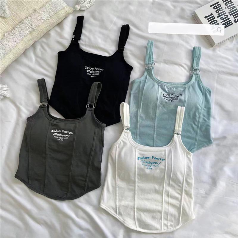 Camisoles & Tanks Print Letter Short Tank Tops Women'S Irregular Crop Top Y2k Summer Buckle Vest Boob Tube Embroidery Suspenders With, Pink2
Camisoles & Tanks Print Letter Short Tank Tops Women'S Irregular Crop Top Y2k Summer Buckle Vest Boob Tube Embroidery Suspenders With, Pink2