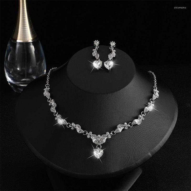 Necklace Earrings Set Heart-shaped Zircon Pendant Jewelry Luxury Solid Color Clear Bridal, Picture shown
Necklace Earrings Set Heart-shaped Zircon Pendant Jewelry Luxury Solid Color Clear Bridal, Picture shown