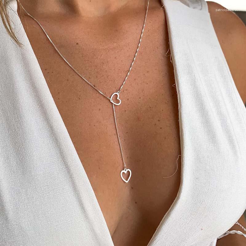 Pendant Necklaces Fashion Double Love Heart For Women Simple Sliver Color Personality Long Tassel Necklace Party Jewellery Gifts
Pendant Necklaces Fashion Double Love Heart For Women Simple Sliver Color Personality Long Tassel Necklace Party Jewellery Gifts
