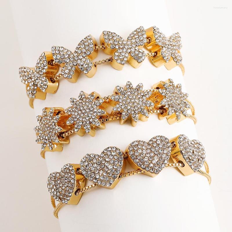 Charm Bracelets Luxury Snowflake Butterfly Heart CZ Bracelet Bangle For Women Gold Color Double Layer Chain On Hand Jewelry Gift
Charm Bracelets Luxury Snowflake Butterfly Heart CZ Bracelet Bangle For Women Gold Color Double Layer Chain On Hand Jewelry Gift
