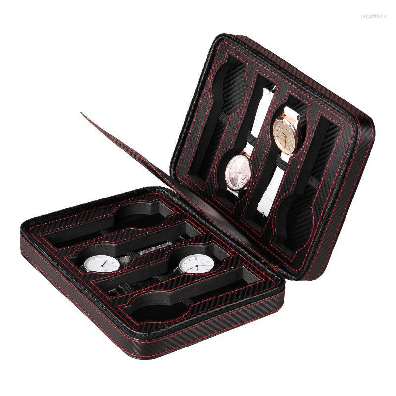 Watch Boxes PU Leather Box Case Carbon Fiber Fashionable Travel Portable Storage Casket Gifts Watches Organizer Collection
Watch Boxes PU Leather Box Case Carbon Fiber Fashionable Travel Portable Storage Casket Gifts Watches Organizer Collection