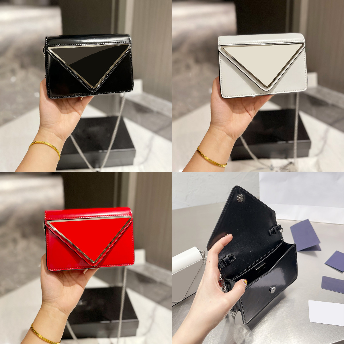 Bright Leather Shoulder Bag Designer Handbags Women Crossbody Flap Small Wallet Tote Bag Chain Handbag Top Quality Flap Bags, White
Bright Leather Shoulder Bag Designer Handbags Women Crossbody Flap Small Wallet Tote Bag Chain Handbag Top Quality Flap Bags, White