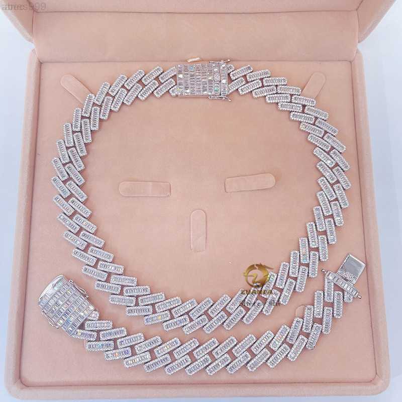 Stylish Hand Setting Sterling Silver Rhodium Plated Hip Hop Iced Men Cuban Chain Set Baguette Moissanite Cuban
Stylish Hand Setting Sterling Silver Rhodium Plated Hip Hop Iced Men Cuban Chain Set Baguette Moissanite Cuban
