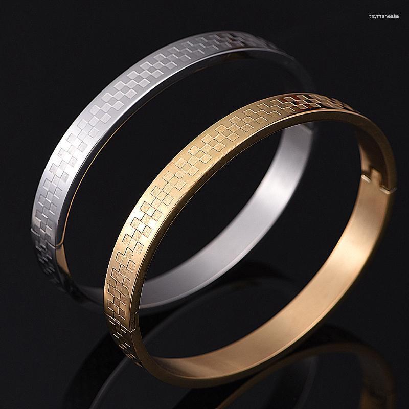 Bangle Classical Royal Lattice Bracelet Men Punk Simple Gold Color Cuff Stainless Steel Bracelets For Jewelry GiftBangle Raym22
Bangle Classical Royal Lattice Bracelet Men Punk Simple Gold Color Cuff Stainless Steel Bracelets For Jewelry GiftBangle Raym22
