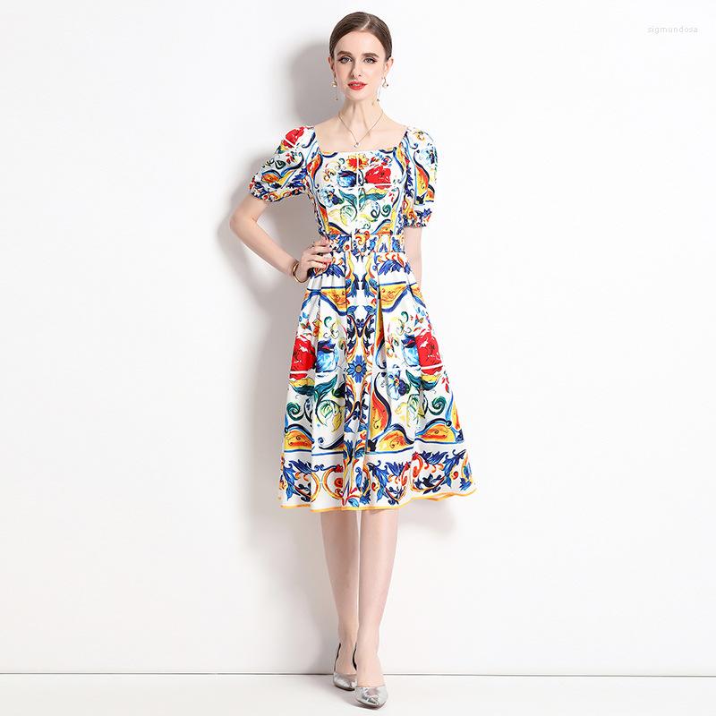Party Dresses Fashion Runway Dress Women Designer Clothing Short Sleeved Slim Positioning Print Mid-length Summer For 2023, As shown 2
Party Dresses Fashion Runway Dress Women Designer Clothing Short Sleeved Slim Positioning Print Mid-length Summer For 2023, As shown 2