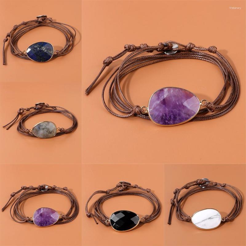 Charm Bracelets Natural Egg Shape Stone Bracelet For Women Men Fashion Leather Waterproof Wax Thread Braid Jewelry Gifts
Charm Bracelets Natural Egg Shape Stone Bracelet For Women Men Fashion Leather Waterproof Wax Thread Braid Jewelry Gifts