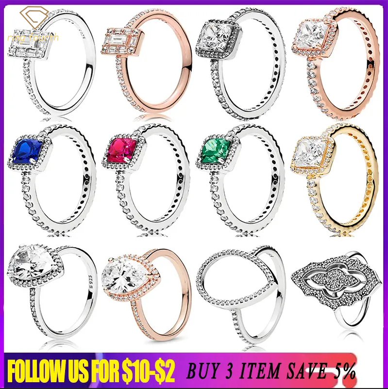 925 Silver Women Fit Pandora Rings Original Heart Crown Fashion Ring Rose Gold Anillo Blue Square Sparkle Sparkling Teardrop Halo
925 Silver Women Fit Pandora Rings Original Heart Crown Fashion Ring Rose Gold Anillo Blue Square Sparkle Sparkling Teardrop Halo
