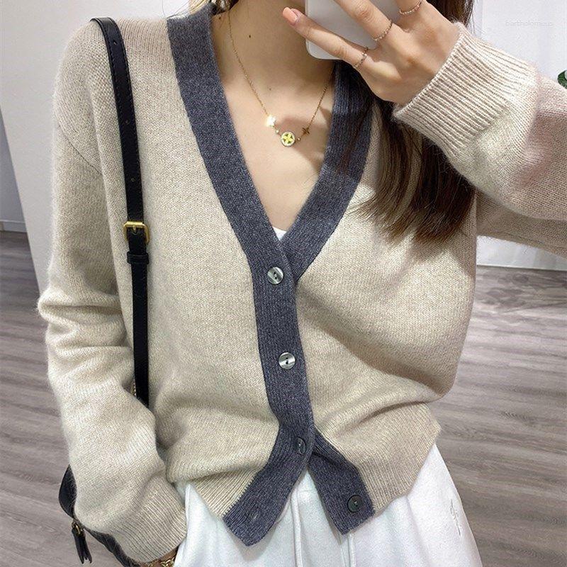 Women' Knits 2023 Spring Autumn Women Korean V-neck Knit Jackets Female Single-breasted Cardigan Coats Ladies Loose Sweater Outwear Q30, Apricot
Women' Knits 2023 Spring Autumn Women Korean V-neck Knit Jackets Female Single-breasted Cardigan Coats Ladies Loose Sweater Outwear Q30, Apricot