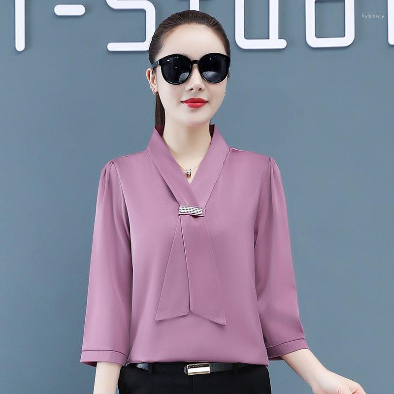 Women's Blouses Women 3/4 Sleeve White Blouse Bow V-neck Chiffon Shirt Tops Blusas Mujer De Moda, Green
Women's Blouses Women 3/4 Sleeve White Blouse Bow V-neck Chiffon Shirt Tops Blusas Mujer De Moda, Green