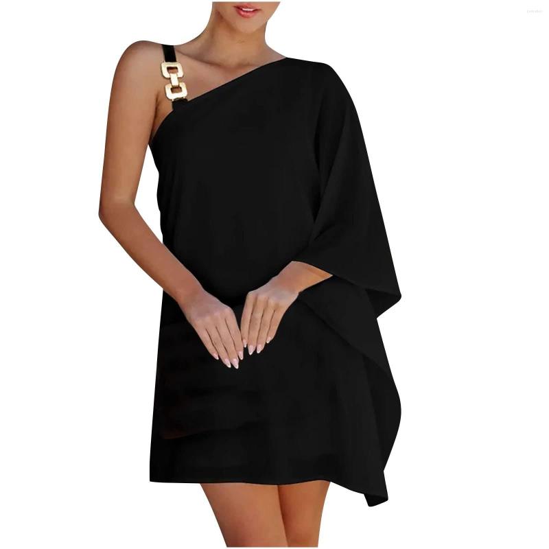 Casual Dresses Women' Sexy Off-The-Shoulder One Strap Sloping Shoulder Solid Color Midi Dress Evening Summer Y2k, Black
Casual Dresses Women' Sexy Off-The-Shoulder One Strap Sloping Shoulder Solid Color Midi Dress Evening Summer Y2k, Black