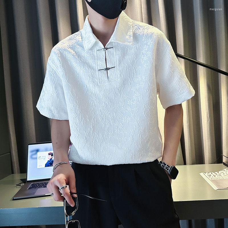 Men's T Shirts Summer Chinese Style Jacquard Men's T-shirt Short Sleeve Loose POLO Fashion Casual Business Tee Tops Men Clothing 2023, Black
Men's T Shirts Summer Chinese Style Jacquard Men's T-shirt Short Sleeve Loose POLO Fashion Casual Business Tee Tops Men Clothing 2023, Black