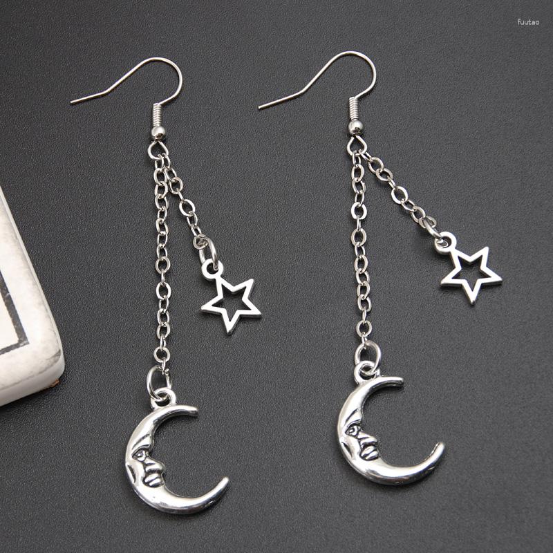 Dangle Earrings Gothic Punk Star Moon Earring Jewellery Thin Chain Dark Art Aesthetic For Alternative Girl Mystical Gifts
Dangle Earrings Gothic Punk Star Moon Earring Jewellery Thin Chain Dark Art Aesthetic For Alternative Girl Mystical Gifts