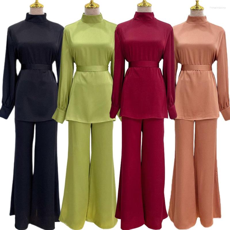 Ethnic Clothing Muslim Two Piece Set Women Ramadan Lace-up Abaya Turkey Dubai Hijab Prayer Dress Wide Leg Pants Kaftan Moroccan Clothes
Ethnic Clothing Muslim Two Piece Set Women Ramadan Lace-up Abaya Turkey Dubai Hijab Prayer Dress Wide Leg Pants Kaftan Moroccan Clothes