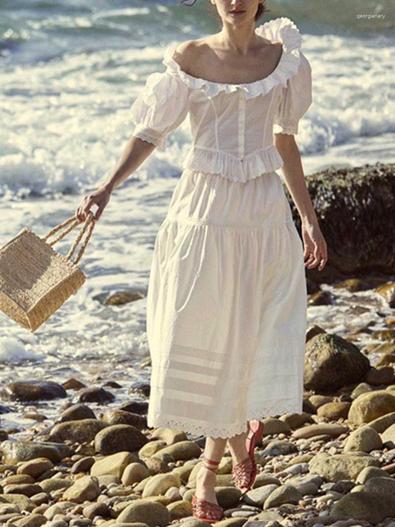 Skirts 2023 Summer French Lace Trim White Loose Skirt For Ladies Women High Waist Splicing Pleated Midi Jupe
Skirts 2023 Summer French Lace Trim White Loose Skirt For Ladies Women High Waist Splicing Pleated Midi Jupe