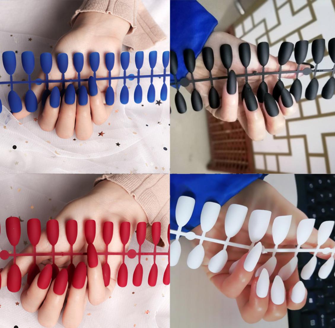 Tamax NA074 24pcs matte false Nails Matte Colored dull fake Nail Tips For nail Extension Manicure nail art accessory kit9557219, Black
Tamax NA074 24pcs matte false Nails Matte Colored dull fake Nail Tips For nail Extension Manicure nail art accessory kit9557219, Black