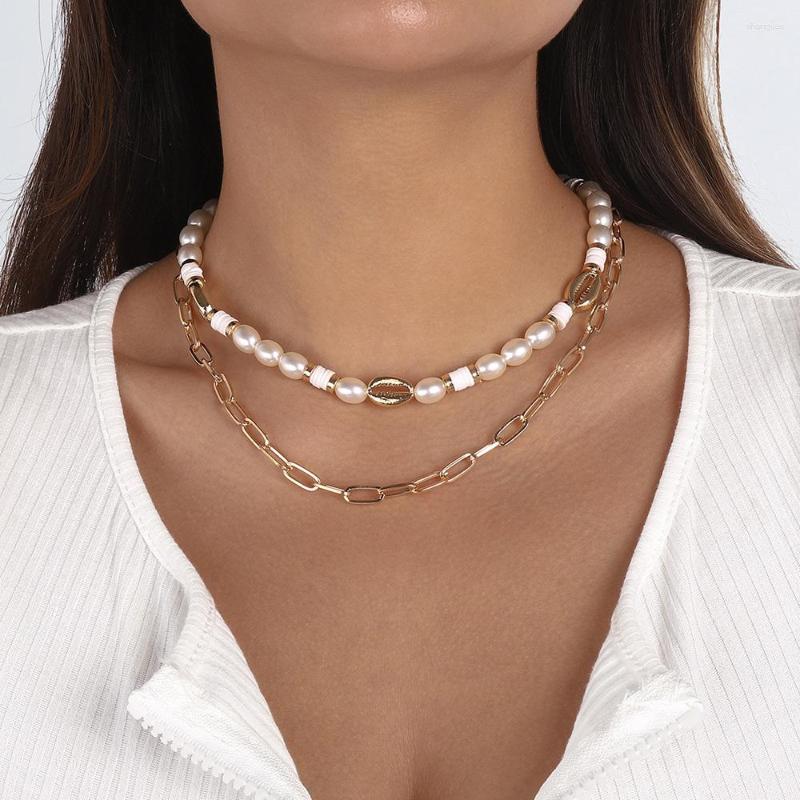 Chains Pearl Shell Chain Neck Necklace For Women Elegant Temperament Double Layer Choker Female Party Dinner Jewelry Gift
Chains Pearl Shell Chain Neck Necklace For Women Elegant Temperament Double Layer Choker Female Party Dinner Jewelry Gift