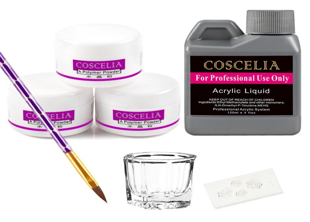 COSCELIA Acrylic Nail Kit Manicure Set Tools For Manicure 75120ML Acrylic Liquid Set For Nail All For Manicure DIY Tools Brush4594131