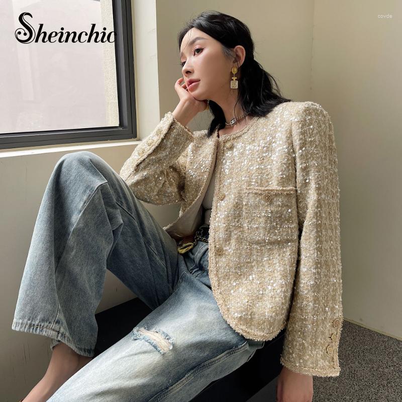 Women' Jackets Luxury Sequin Beading Tweed Jacket 2023 Korean Fashion Streetwear Outwears Elegant O-neck Short Wool Coat Women Brand, Light brown
Women' Jackets Luxury Sequin Beading Tweed Jacket 2023 Korean Fashion Streetwear Outwears Elegant O-neck Short Wool Coat Women Brand, Light brown