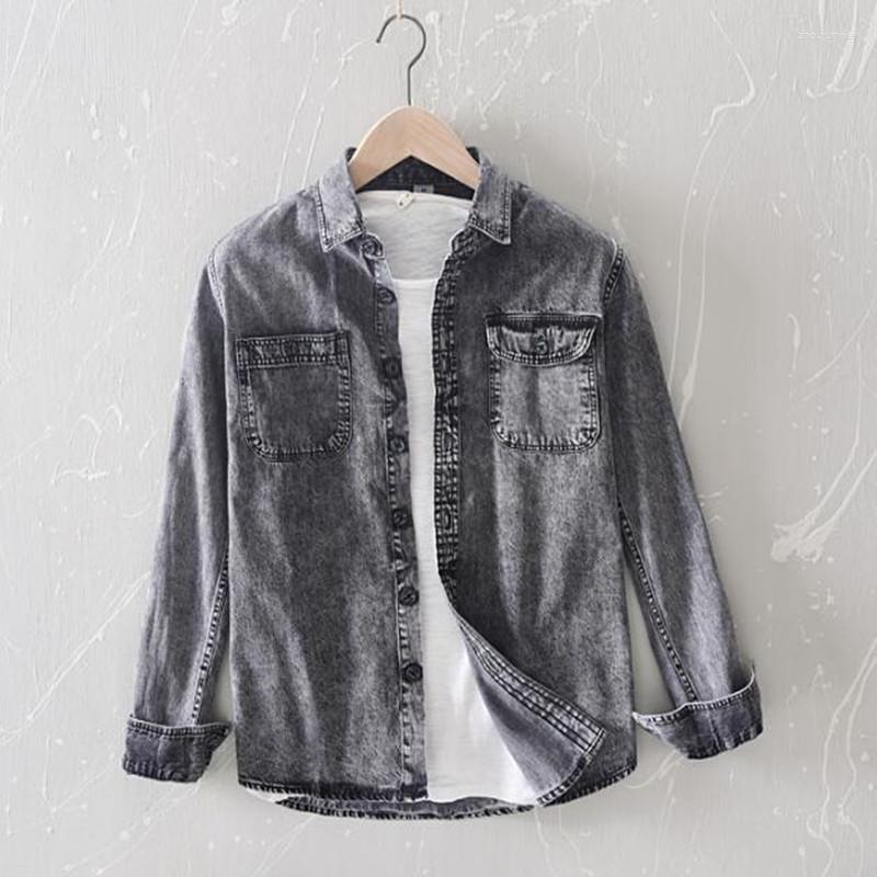 Men's Casual Shirts Men Denim Shirt Pure Cotton Solid Long Sleeve Tops Man High Quality Blue Grey Chemise Homme Plus Size
Men's Casual Shirts Men Denim Shirt Pure Cotton Solid Long Sleeve Tops Man High Quality Blue Grey Chemise Homme Plus Size