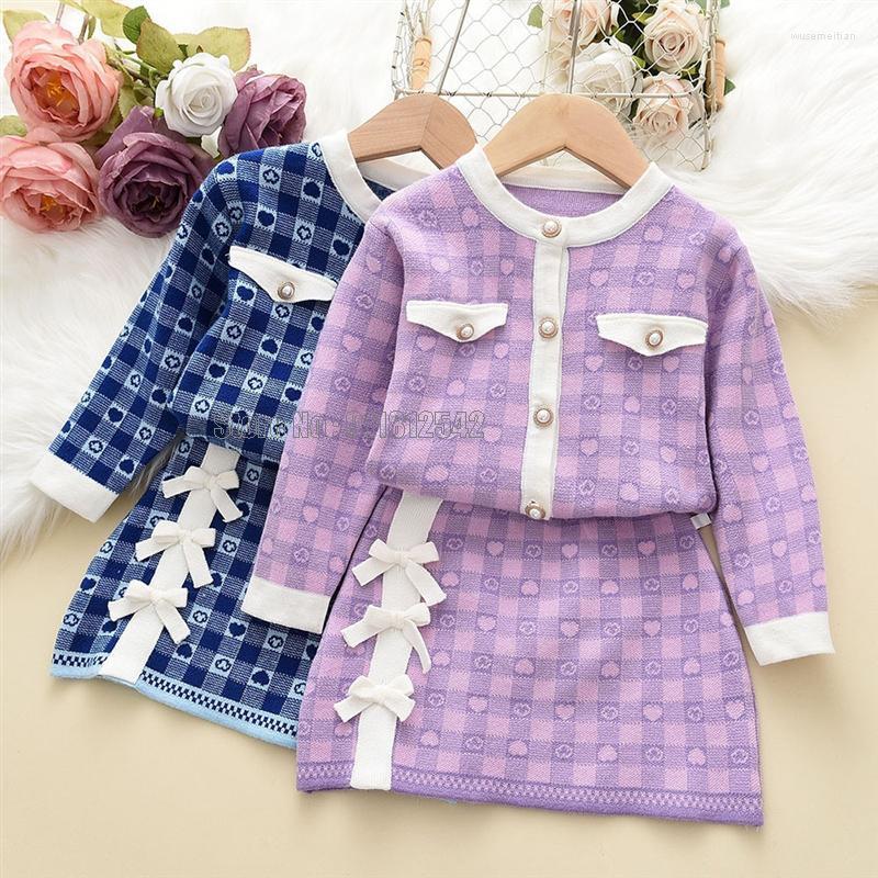 Clothing Sets Long Sleeve Sweaters Plaid Kids Wear Knitted Cardigan Skirt Suit Children Baby Girl, Blue
Clothing Sets Long Sleeve Sweaters Plaid Kids Wear Knitted Cardigan Skirt Suit Children Baby Girl, Blue