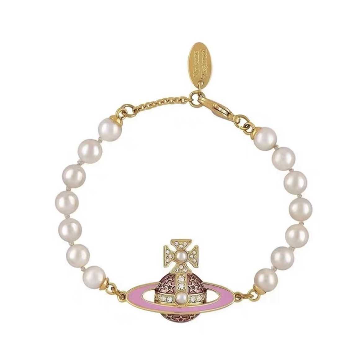 Empress Dowager Vivienne Enamel Full Diamond Saturn Pearl Women's Classic Pink Planet Bracelet
Empress Dowager Vivienne Enamel Full Diamond Saturn Pearl Women's Classic Pink Planet Bracelet