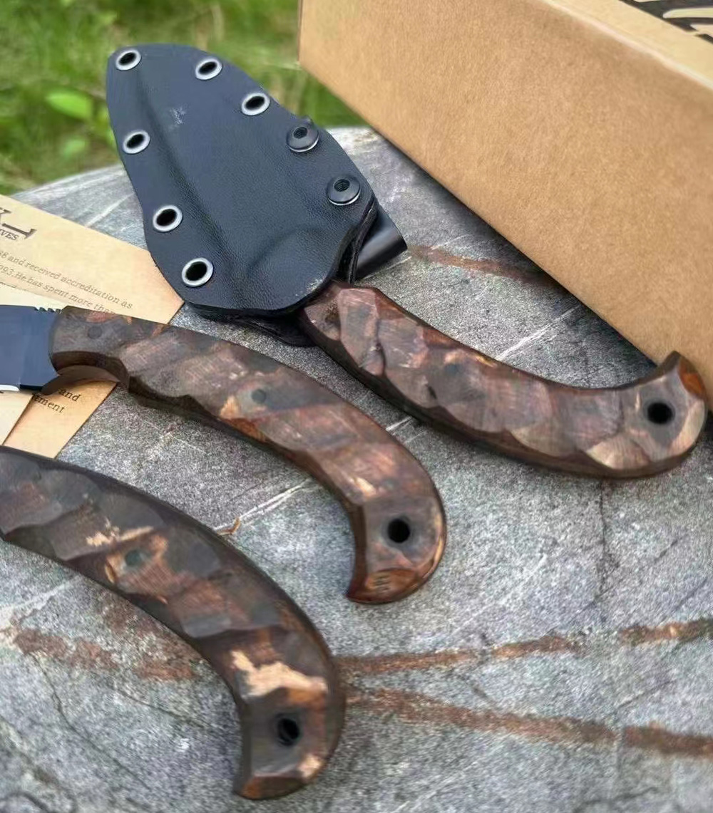Promotion H2368 Outdoor Survival knife Tactical Knife 80Crv2 Vacuum Heat Treatment Drop Point Blade Full Tang Indian Maple Handle Fixed Blade Knives w