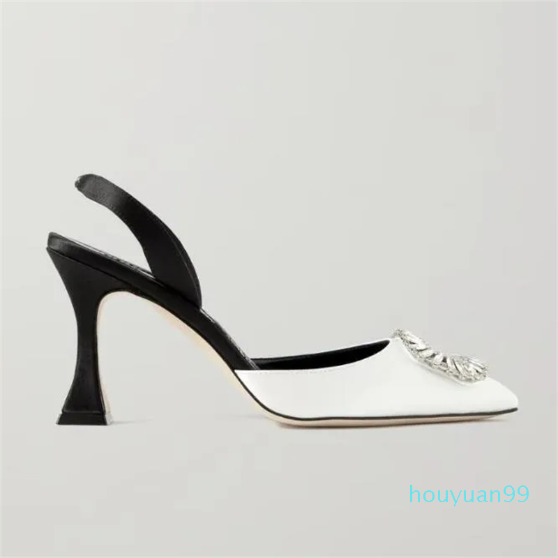 Elegant Sandals Shoes Women Crystal Buckle Mules Embellished Slingback Shiny Satin High Spool Heel Lady Party Wedding eu35-43
Elegant Sandals Shoes Women Crystal Buckle Mules Embellished Slingback Shiny Satin High Spool Heel Lady Party Wedding eu35-43
