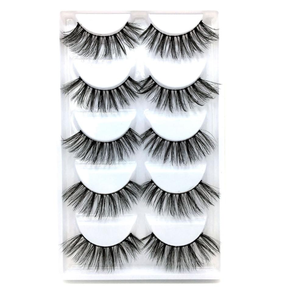 5 Pairs Mink False Eyelashes Messy Natural Soft Lashes Makeup for Eyes Handmade Thick Lashes5003246