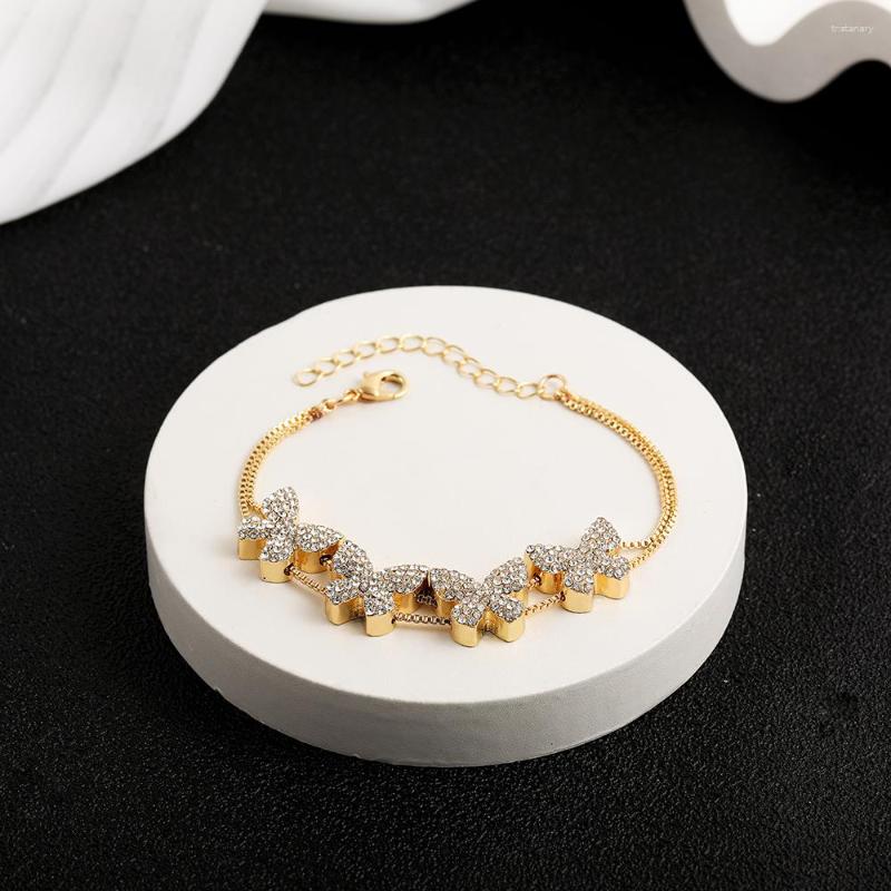 Charm Bracelets Exquisite Fashion Butterfly Chain Heart Bracelet For Women Shining Rhinestone Adjustable Flower Hand Strings Bangle Punk
Charm Bracelets Exquisite Fashion Butterfly Chain Heart Bracelet For Women Shining Rhinestone Adjustable Flower Hand Strings Bangle Punk