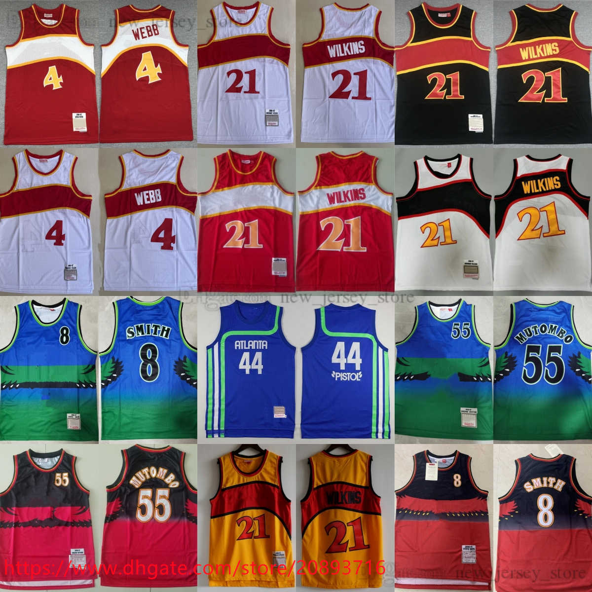 Mitchell and Ness 1996-97 Baskeball 55 Dikembe Mutombo Jersey Retro Stitched Pistol Pete 44 Maravich Spud Webb Steve Smith Jerseys White Red Green
Mitchell and Ness 1996-97 Baskeball 55 Dikembe Mutombo Jersey Retro Stitched Pistol Pete 44 Maravich Spud Webb Steve Smith Jerseys White Red Green