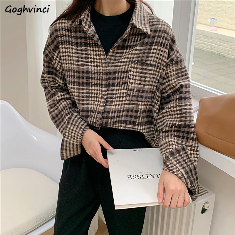Women' Blouses Thicker Shirts Women Vintage Autumn Korean Style Plaid Tops Fashion All-match Streetwear Preppy Classy Mujer Designer, Khaki
Women' Blouses Thicker Shirts Women Vintage Autumn Korean Style Plaid Tops Fashion All-match Streetwear Preppy Classy Mujer Designer, Khaki