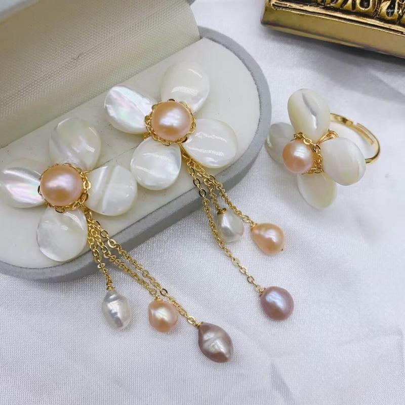 Necklace Earrings Set Korean Edition Fashion Natural Pearl Ring Shell Flower For Women Original DIY Jewelry, Picture shown
Necklace Earrings Set Korean Edition Fashion Natural Pearl Ring Shell Flower For Women Original DIY Jewelry, Picture shown