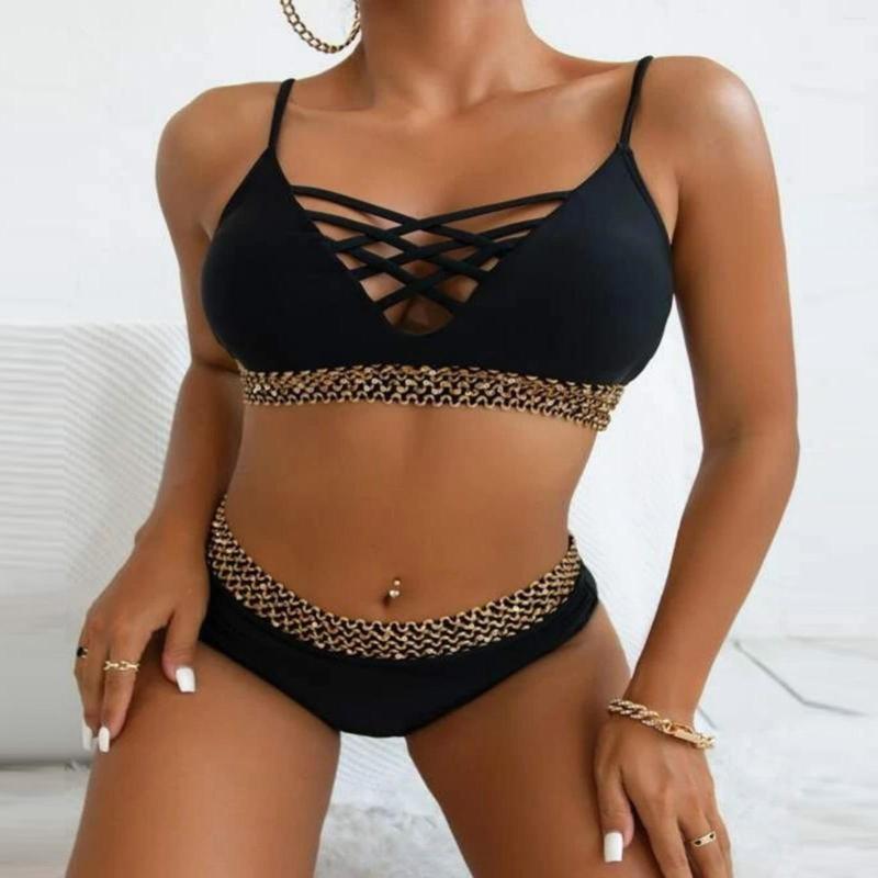 Women' Swimwear Two Piece Swimsuit For Women 2023 Solid Halter Sexy Tight Fitting Bikini Monokini Maillot De Bain Femme 2 Pieces, Black
Women' Swimwear Two Piece Swimsuit For Women 2023 Solid Halter Sexy Tight Fitting Bikini Monokini Maillot De Bain Femme 2 Pieces, Black