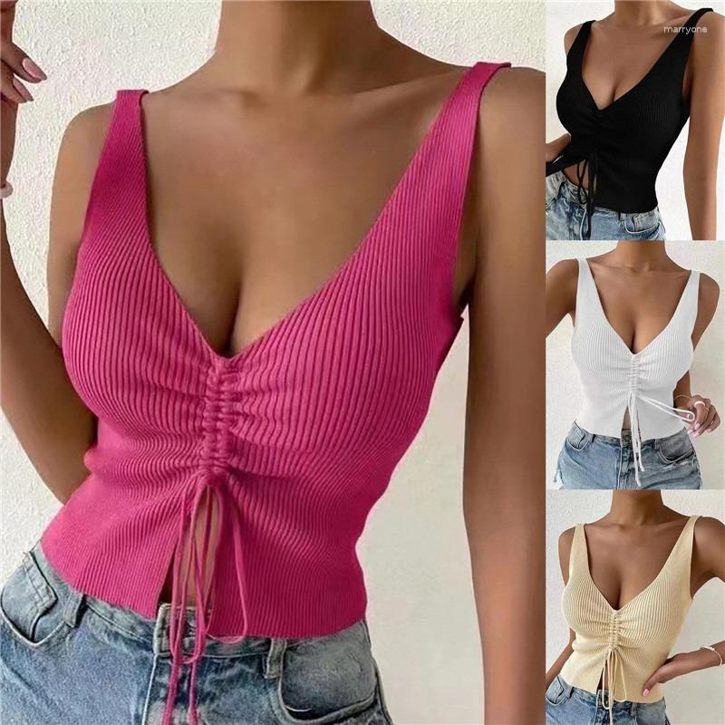Camisoles & Tanks Summer Women Drawstring Front Ribbed Knit Tops Femme Sexy V Neck Sleeveless Crop Top Clothes High Stretch Split Cropped, Black
Camisoles & Tanks Summer Women Drawstring Front Ribbed Knit Tops Femme Sexy V Neck Sleeveless Crop Top Clothes High Stretch Split Cropped, Black