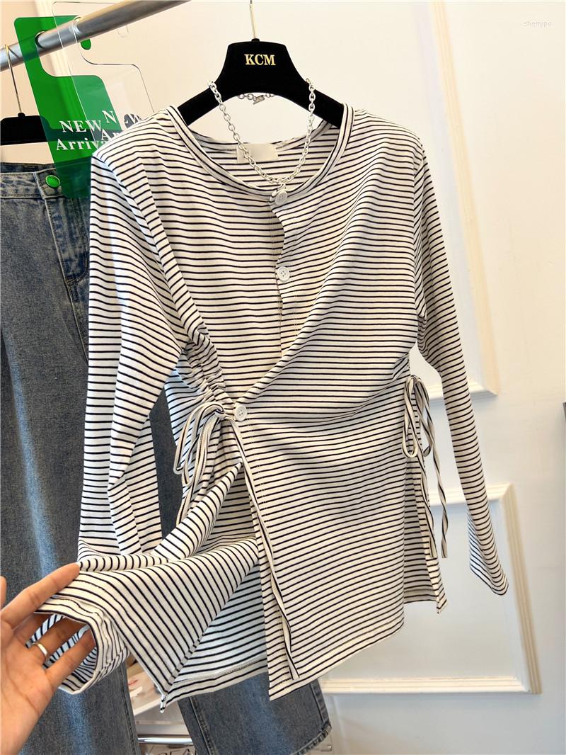 Women's T Shirts Woman Tshirts 2023 Ropa Mujer Long Sleeve O-neck Bandage Tees Fashion Striped Y2k Casual Drawstring Irregular T-shirts, White striped
Women's T Shirts Woman Tshirts 2023 Ropa Mujer Long Sleeve O-neck Bandage Tees Fashion Striped Y2k Casual Drawstring Irregular T-shirts, White striped