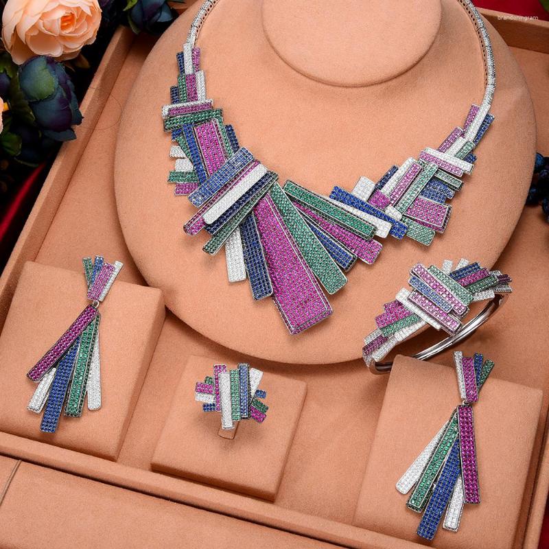 Necklace Earrings Set GODKI 4PCS Luxury African Jewelry For Women Wedding Party Multicolor Zircon Crystal Dubai Bridal, Picture shown
Necklace Earrings Set GODKI 4PCS Luxury African Jewelry For Women Wedding Party Multicolor Zircon Crystal Dubai Bridal, Picture shown