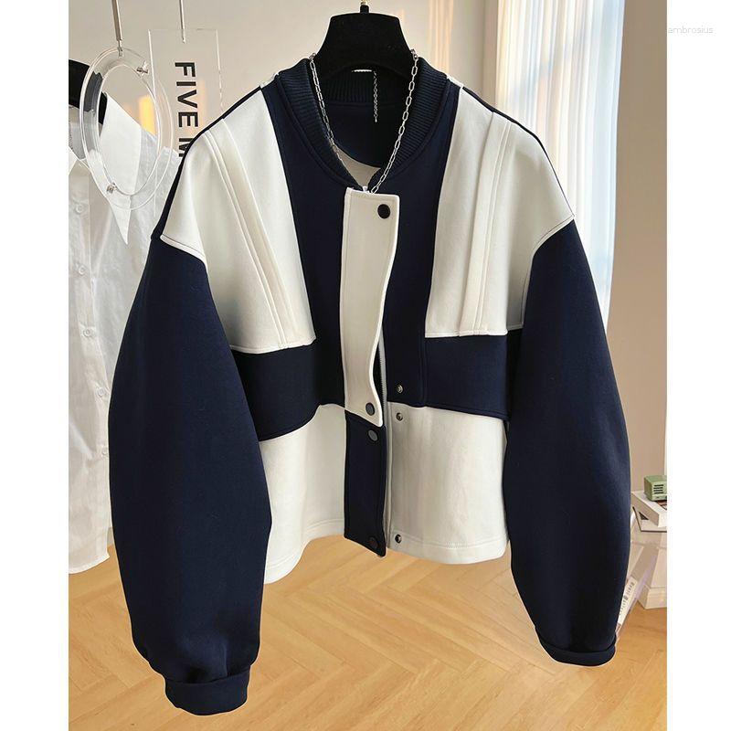 Women's Jackets Korea Version Fashion Short Coat Spring Autumn Spliced Color Women Jacket Tops, Navy
Women's Jackets Korea Version Fashion Short Coat Spring Autumn Spliced Color Women Jacket Tops, Navy