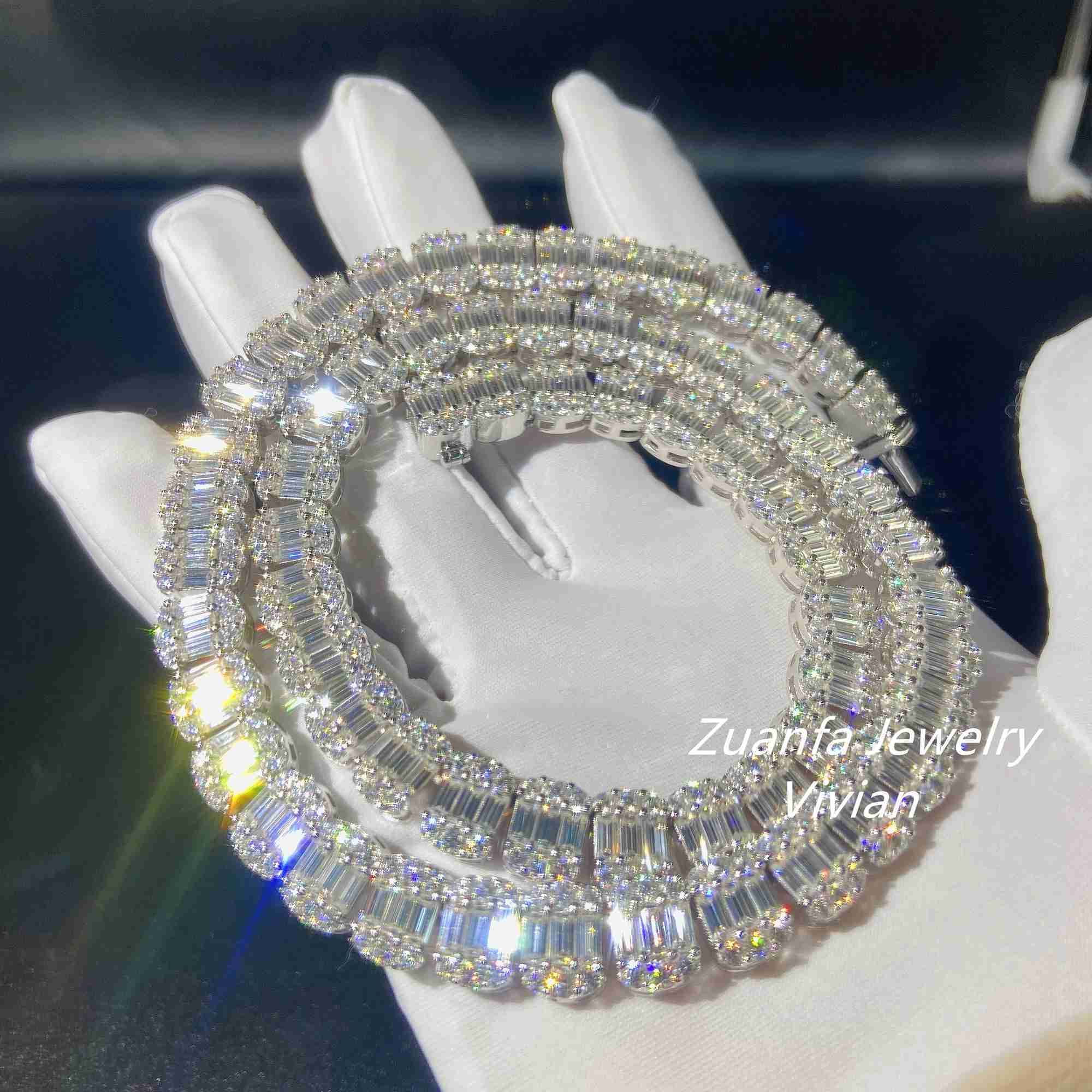 High Fashion Women Hip Hop Jewelry Baguette Vvs Moissanite Diamond Sterling Silver 925 Cuban Link Necklace
High Fashion Women Hip Hop Jewelry Baguette Vvs Moissanite Diamond Sterling Silver 925 Cuban Link Necklace