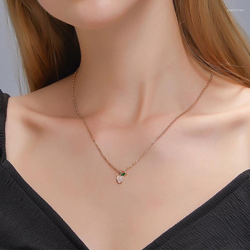 Chains Korea Edition Small Fresh Lovely Peach Fruit Necklace Simple Sweet Pendant Collarbone Chain Vitality Girl Accessories
Chains Korea Edition Small Fresh Lovely Peach Fruit Necklace Simple Sweet Pendant Collarbone Chain Vitality Girl Accessories
