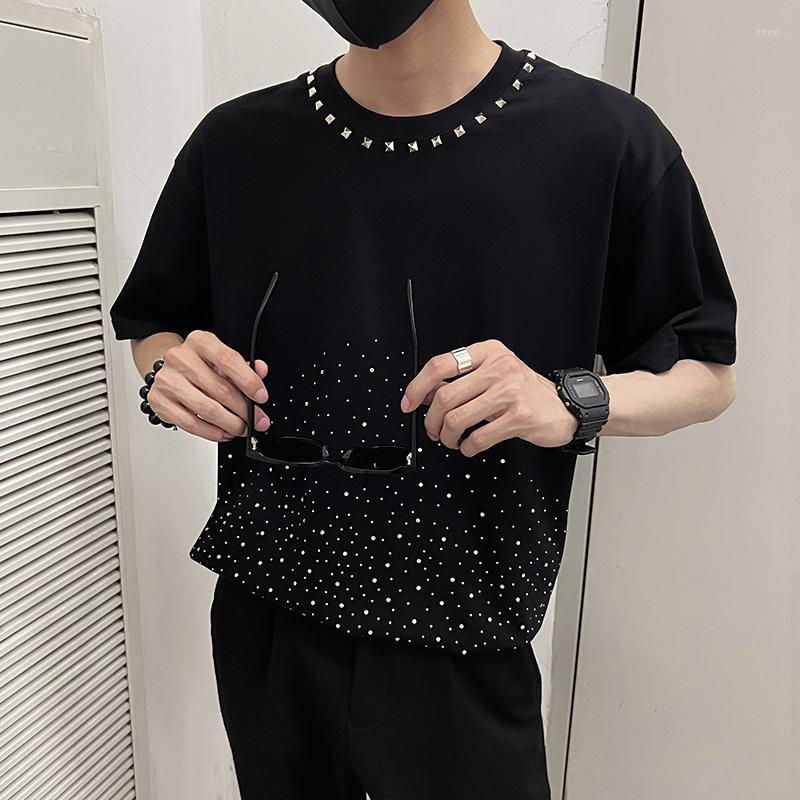 Men's T Shirts Summer Rhinestone Rivet T-shirt For Men Clothing Round Neck Casual Social Street Wear Hip Hop Tee Tops 2023, White
Men's T Shirts Summer Rhinestone Rivet T-shirt For Men Clothing Round Neck Casual Social Street Wear Hip Hop Tee Tops 2023, White