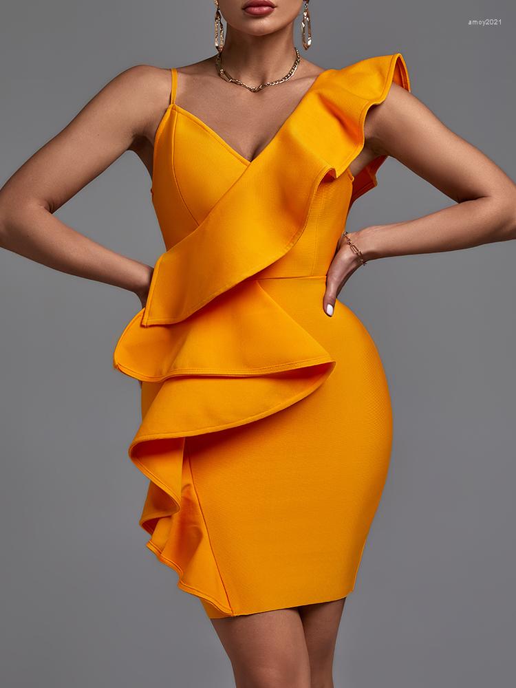 Casual Dresses Orange Bandage Dress 2023 Women's Bodycon Elegant Sexy Ruffle Evening Club Party High Quality Summer Outfits
Casual Dresses Orange Bandage Dress 2023 Women's Bodycon Elegant Sexy Ruffle Evening Club Party High Quality Summer Outfits