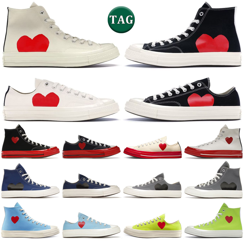 Designer canvas shoes 1970s chuck taylors high low all star comme des garcons PLAY Black White Grey Blue Red Midsole classic outdoor sneakers Tennis
Designer canvas shoes 1970s chuck taylors high low all star comme des garcons PLAY Black White Grey Blue Red Midsole classic outdoor sneakers Tennis