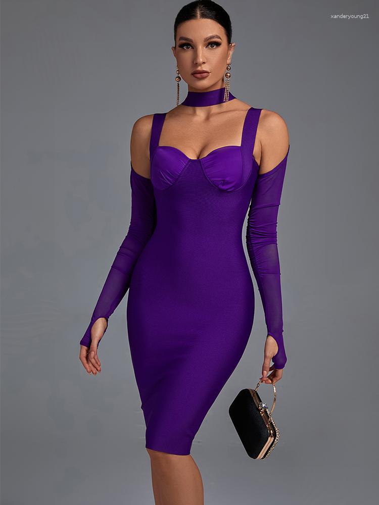 Casual Dresses Mesh Bandage Dress 2023 Women Purple Bodycon Elegant Sexy Long Sleeve Midi Evening Party Summer Club Outfits
Casual Dresses Mesh Bandage Dress 2023 Women Purple Bodycon Elegant Sexy Long Sleeve Midi Evening Party Summer Club Outfits