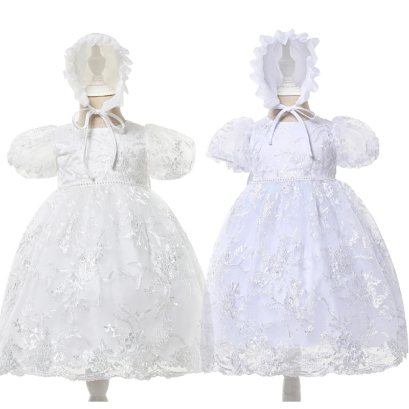 Baby Christening Dress with Cap Soft Lace Tulle embroidery Baptism Formal Toddler Dress, Ivorie
Baby Christening Dress with Cap Soft Lace Tulle embroidery Baptism Formal Toddler Dress, Ivorie