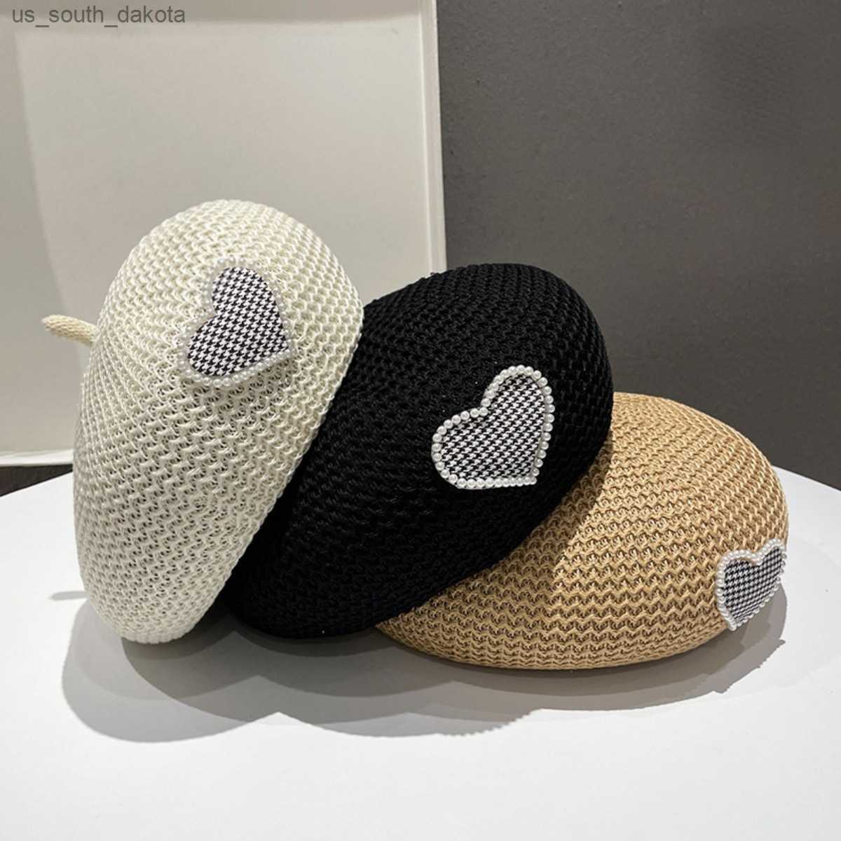 Japanese Pearl Love Berets Hat Spring and Summer Thin Section Knitted Breathable Women's Hats All-match Fashion Painter Cap Men L230523, 1-khaki
Japanese Pearl Love Berets Hat Spring and Summer Thin Section Knitted Breathable Women's Hats All-match Fashion Painter Cap Men L230523, 1-khaki