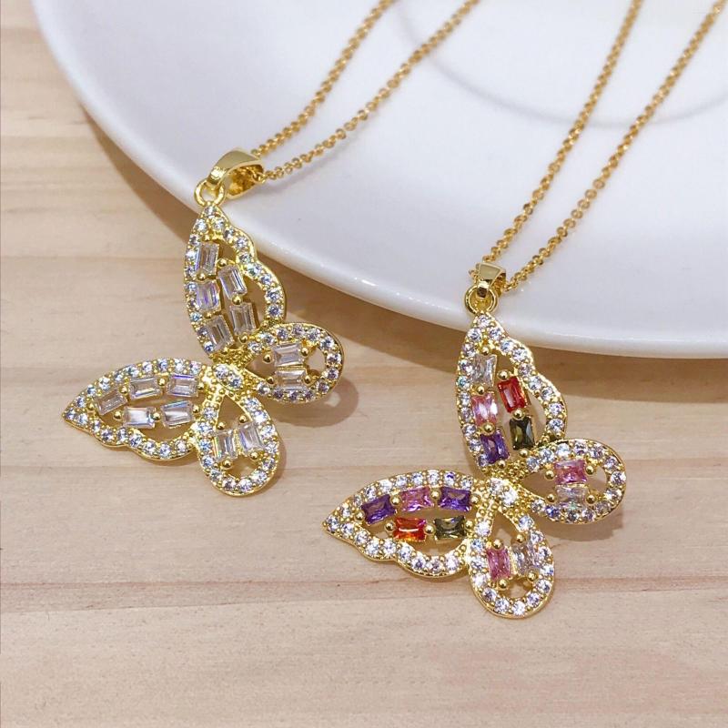 Pendant Necklaces 316L Stainless Steel Hig-Hop Style Butterfly Necklace For Women Cz Colorfully Insect Pendants Female Clavicle Chains
Pendant Necklaces 316L Stainless Steel Hig-Hop Style Butterfly Necklace For Women Cz Colorfully Insect Pendants Female Clavicle Chains
