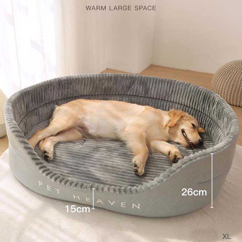 Autumn Winter Dog Bed Removable Washable Kennel Pet Large Sofa Plus Velvet Thick Deep Sleep Cushion Puppy Mat Accessories