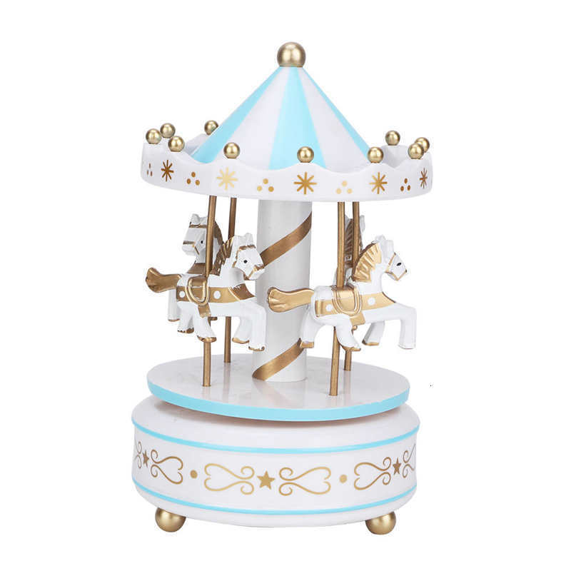 Novelty Items Merry-go-round Music Boxes Wooden Horse Roundabout Carousel Musical Box Plastic Christmas Gift Horse Carousel Box Home Decor 230621